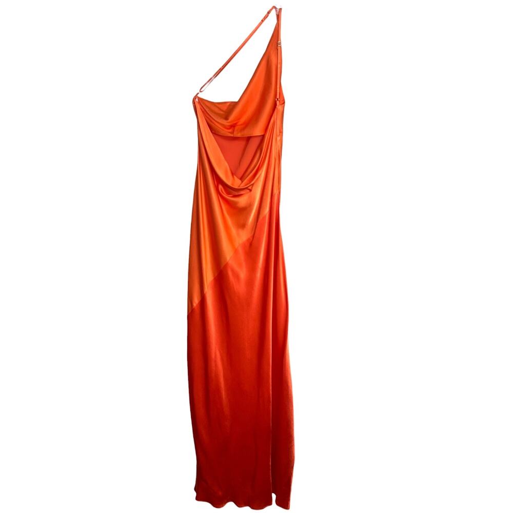 Shona Joy NWT 'Mia' Contrast One Shoulder Maxi Dress, Red, Orange 8 US, 12 AUS - Picture 4 of 11